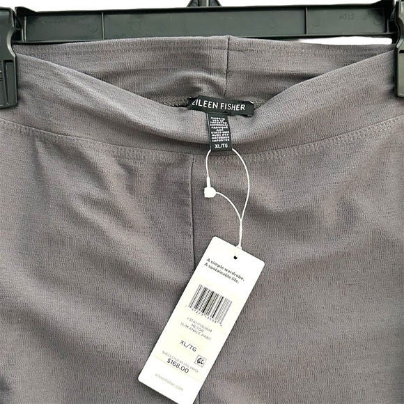 NWT Eileen Fisher Gray Washable Stretch Crepe Pant Slim Fit Ankle Length Size XL - Picture 6 of 11